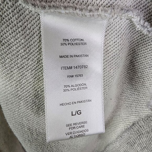 Mens Heather Grey Champion Sweatshirt Crewneck Long Sleeve Size L - Picture 5 of 8